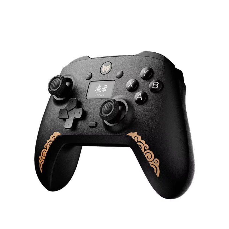 Controle sem fio Bigbigwon Aether C6 preto, 1000Hz, com tecnologia Hall e tela