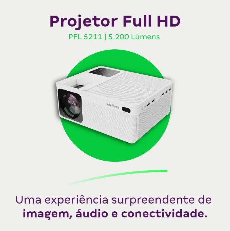 Projetor Intelbras PFL5211 Full HD 5200lm - Branco