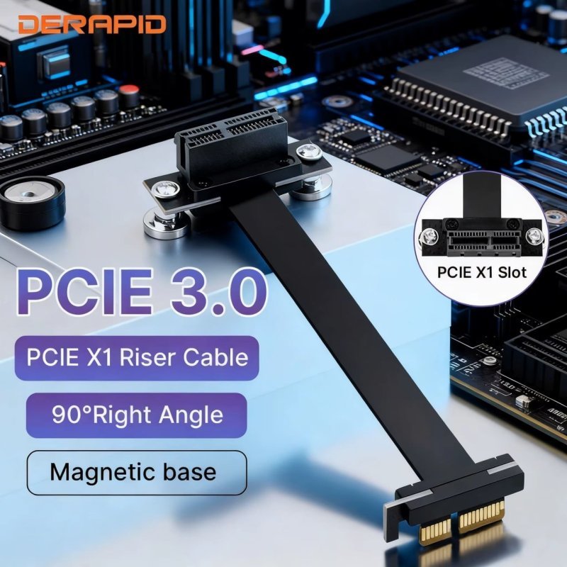 Cabo riser pcie x1 de ângulo reto de 90 graus, 8gbps, pcie 3.0 x1 para x1