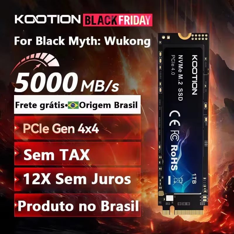 SSD 1TB NVME KOOTION 5000MB/s TLC GEN4