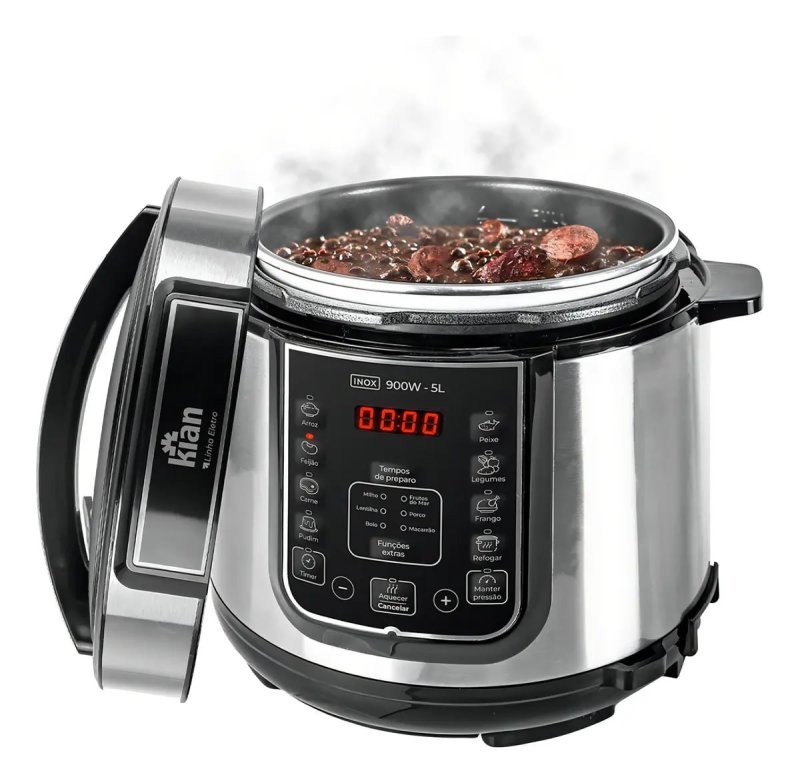 Panela De Pressão Elétrica Kian Inox 5 Litros