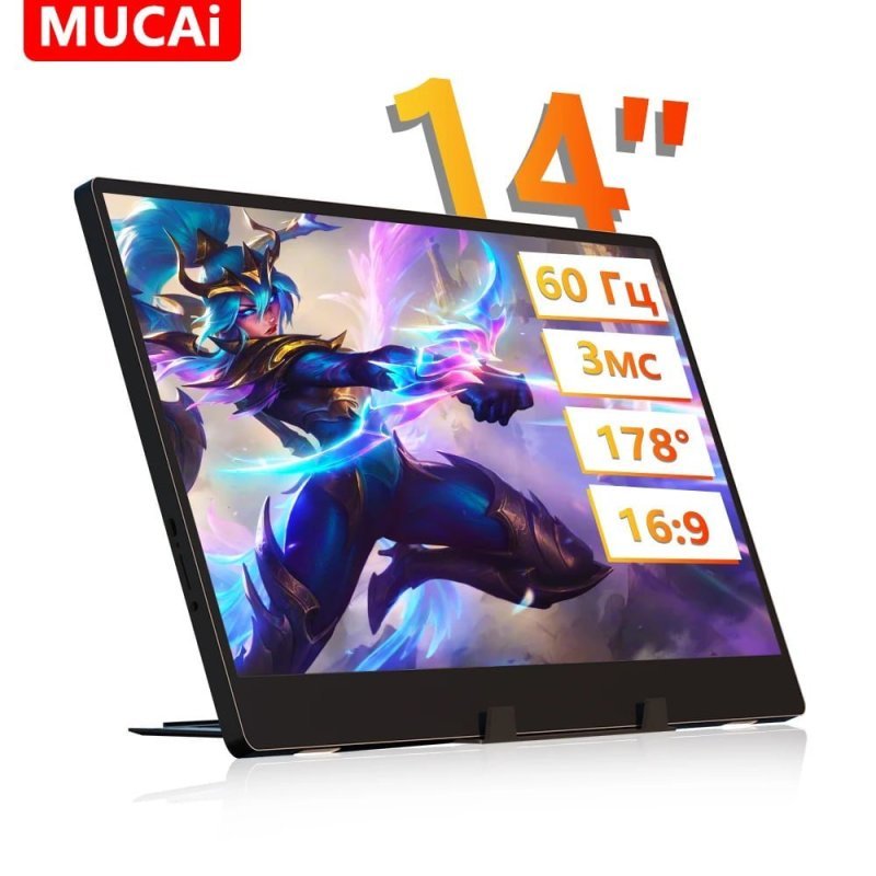 Monitor portátil MUCAI N140-S36 de 14 polegadas