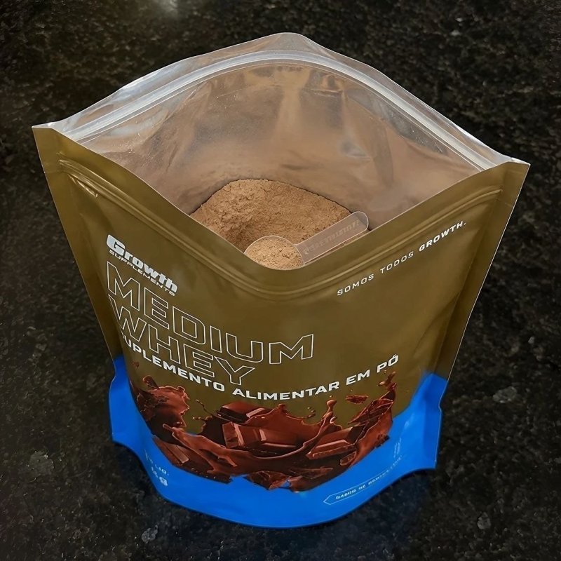 Whey Protein Medium 1kg Growth Supplementos - Chocolate