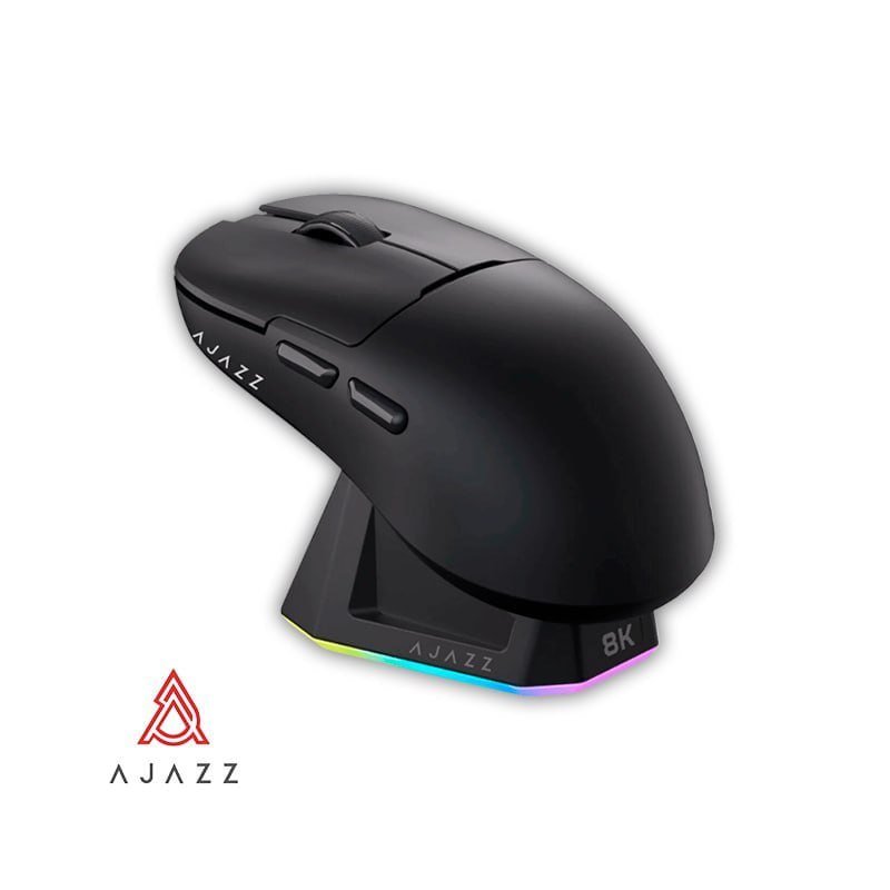 Mouse Ajazz AJ179 PRO – 8k Polling Rate – Sem Fio com Base de Carregamento, PAW3395