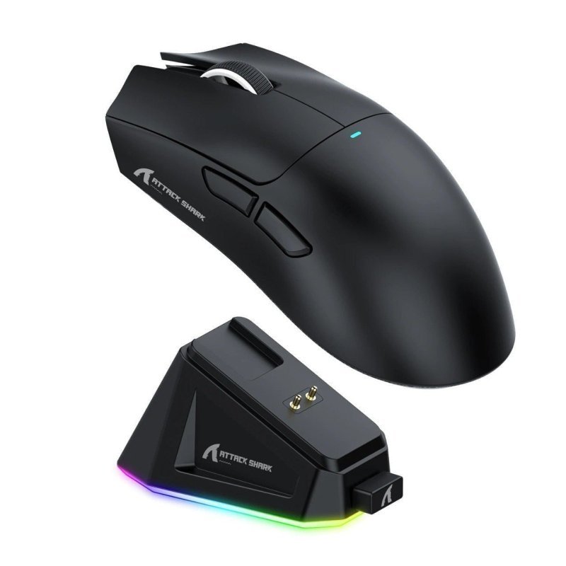 Mouse Sem Fio com Dock Attack Shark X11, Sensor PAW3311