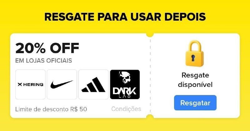 Cupom 20% OFF Mercado Livre Lojas Oficiais