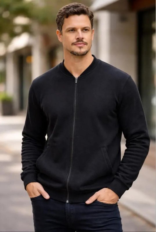 Blusa De Moletom Com Ziper Canguru Flanelado Inverno P Ao G1