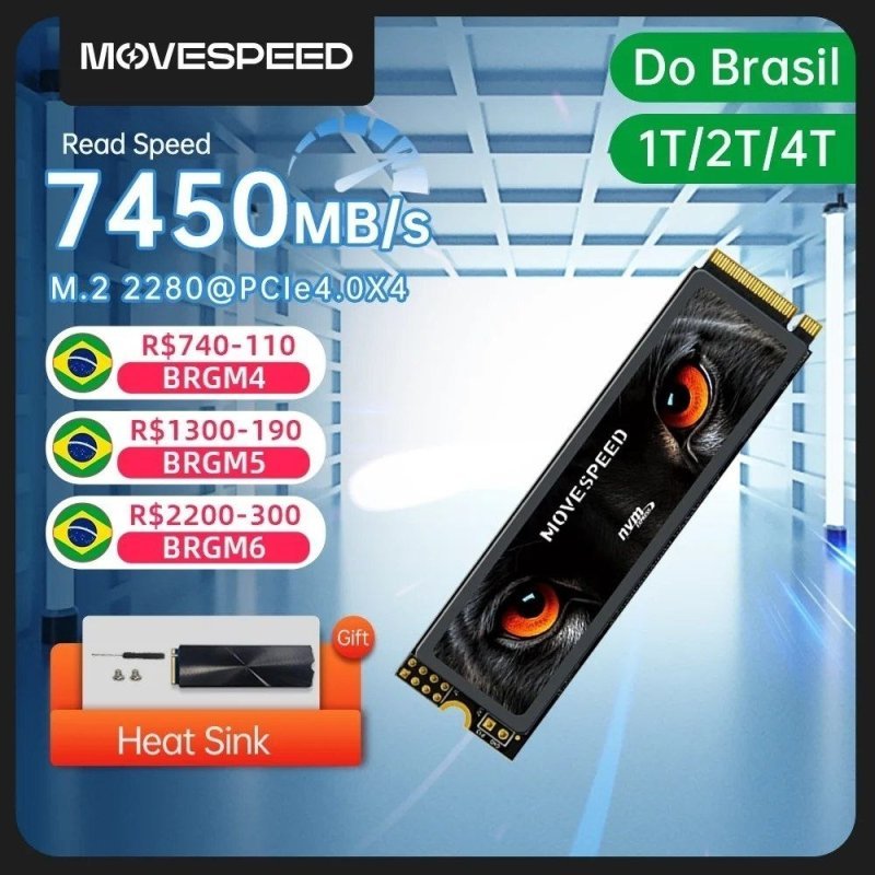 SSD Nvme Movespeed 1TB Gen4 7450 MB/s