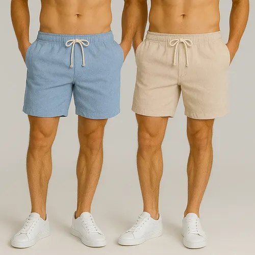 Kit 2 Shorts Linho Masculina Bermuda Estilo Mauricinho Leve