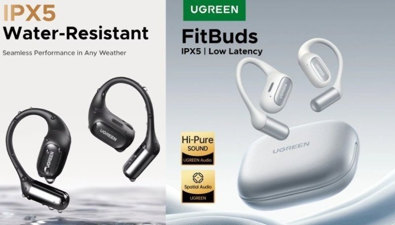 FitBuds Ugreen WS True-Wireless Bluetooth 6.0 Wireless Earbuds, Spatial Audio, 30H play