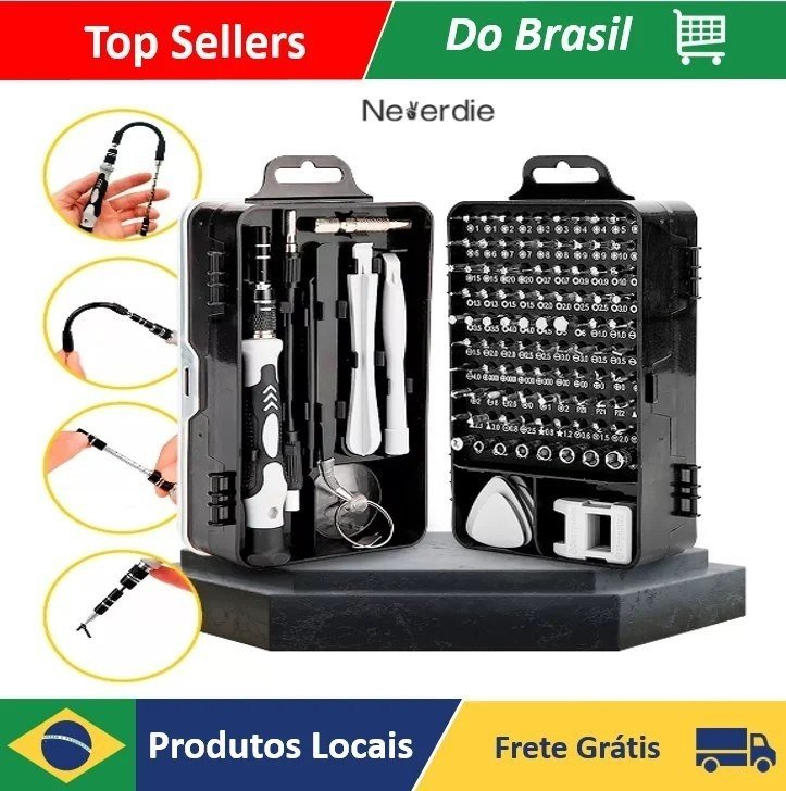 Kit Ferramentas 115 Peças Jogo Mini Chaves Precisão Multiuso Celular Notebook Tablet