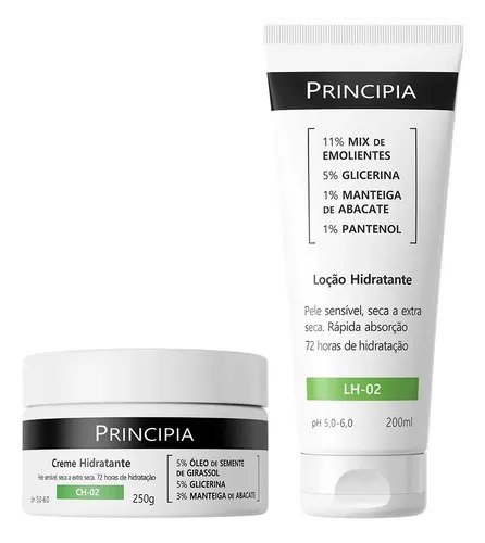 Principia Kit Hidratação Corporal Lh-02 200ml + Ch-02 250g Sem Fragrância