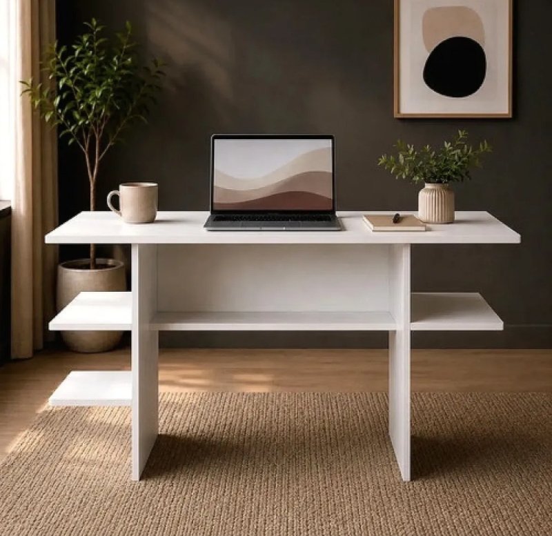Mesa Para Computador Com Nichos Para Quarto Estudo