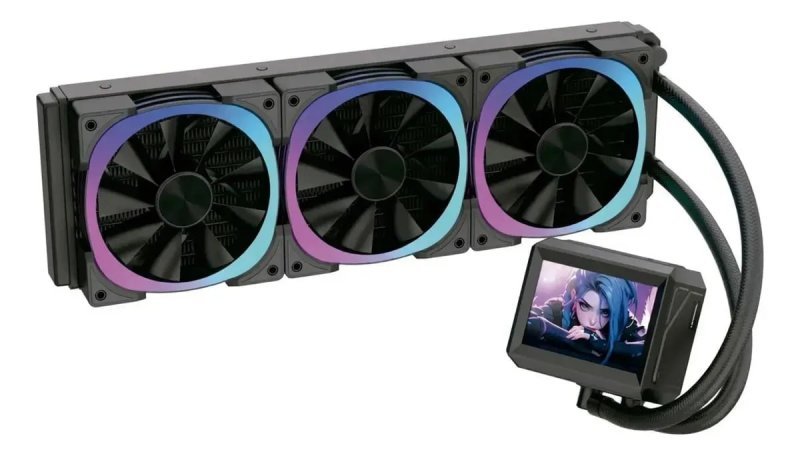 Water Cooler 360mm RGB Lcd 3 Fans ARGB Refrigeração Líquida Preto