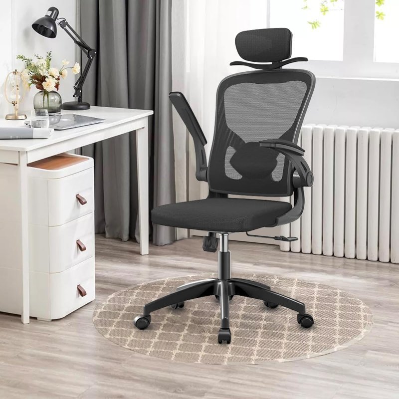 Cadeira de escritório ergonômica com estofado de mesh (Cabide)