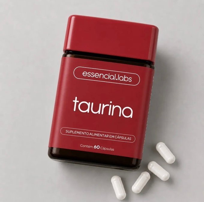 Taurina com 1000mg por Dose 60 Cápsulas Essencial.labs