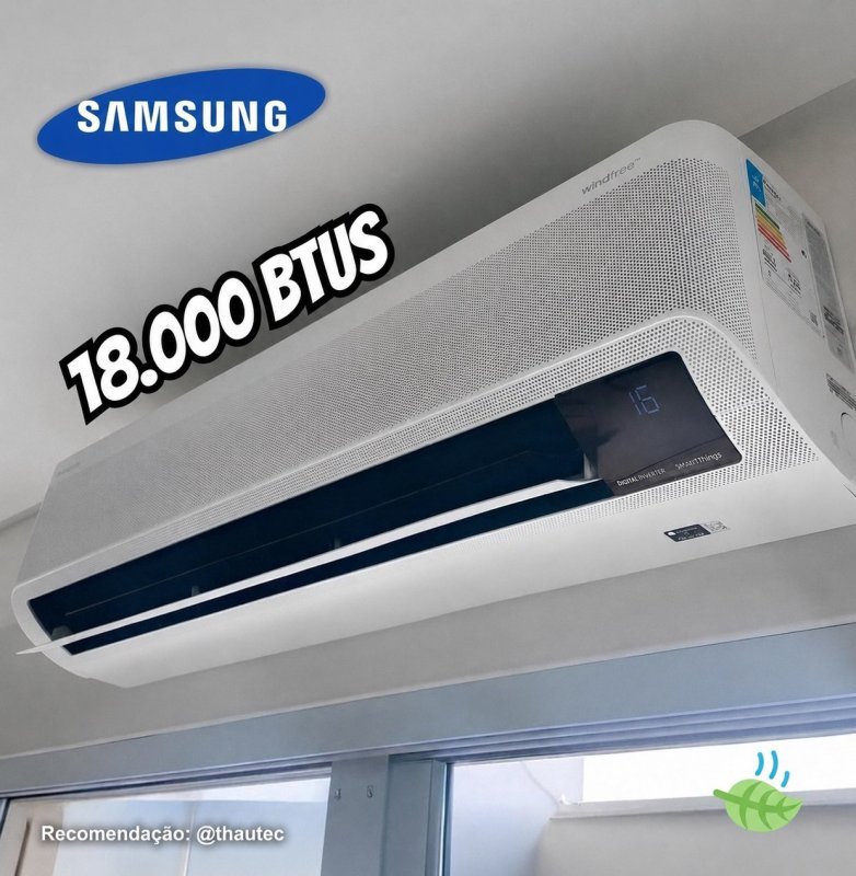 Ar Condicionado Hi Wall Samsung WindFree AI Inverter 18.000 Btus Quente e Frio