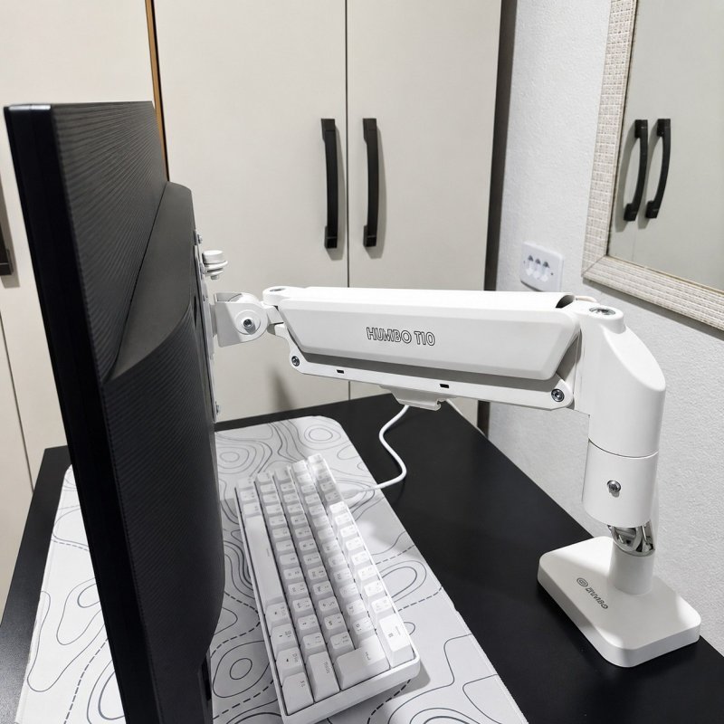 Suporte Articulado Para Monitor 13 a 32 Pistão a Gás Ajustável Zinnia Nimbo 110 Branco + Frete Grátis