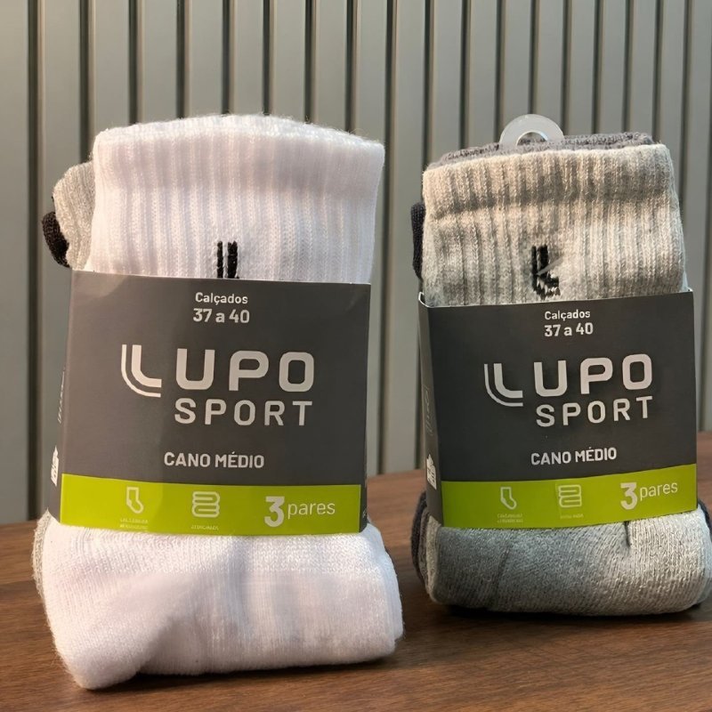 Kit 10 Pares Meia Lupo Original Masculina Cano Médio Algodão