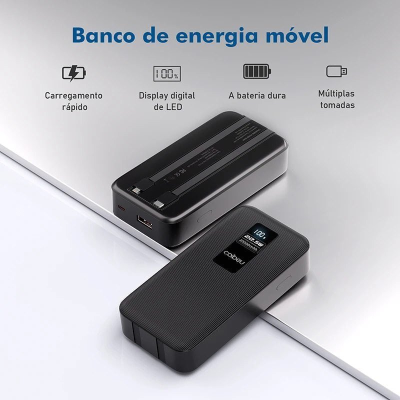 PowerBank Coibeu 20.000mAh 23w Power Bank Carregador Smartphone