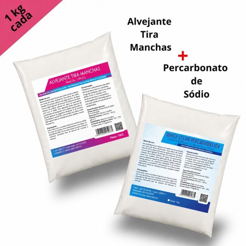 Percarbonato 1kg + Alvejante 1kg