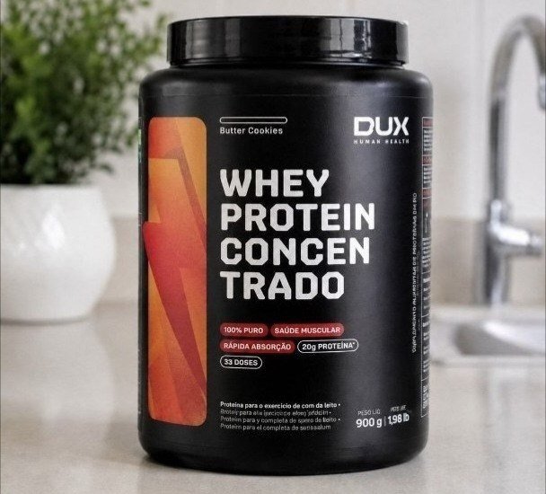Dux Nutrition Whey Protein Concentrado Pote 900g Sabor Butter Cookies