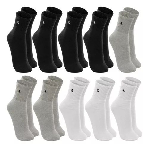 Kit 10 Pares Meia Lupo Original Masculina Cano Médio Algodão