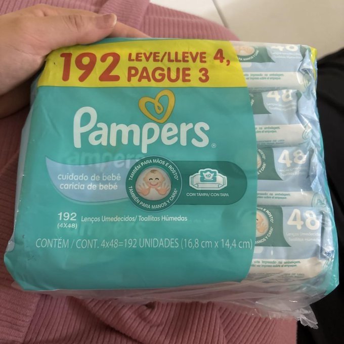Kit 192 un. Lenços Umedecidos Pampers Cuidado de Bebê com Frete Grátis