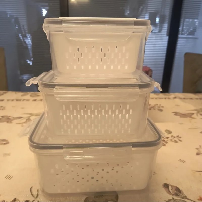 Kit 3 Potes Organizador de Geladeira Com tampas