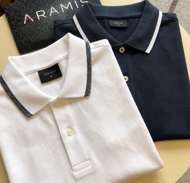 Polo Aramis Classic 1 Friso Branco E Marinho