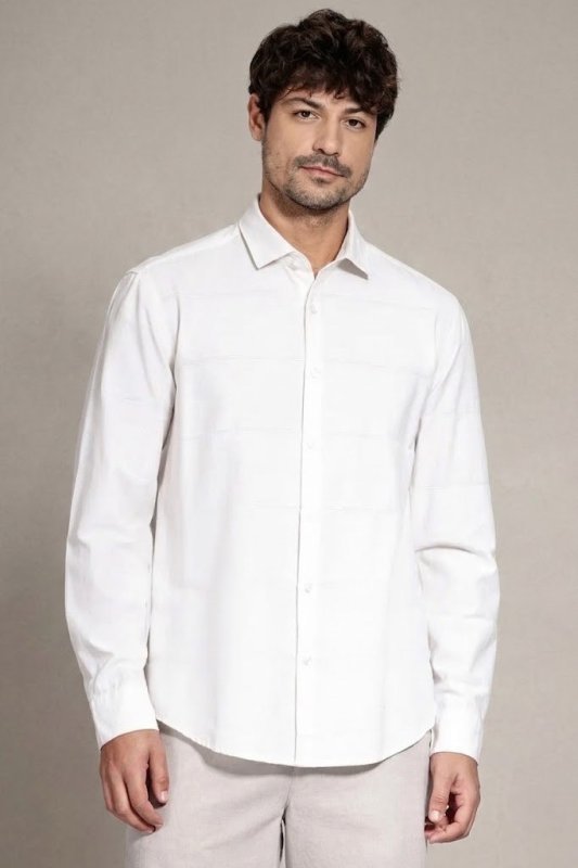 Camisa Aramis Manga Longa Regular Algodão Capri Natural