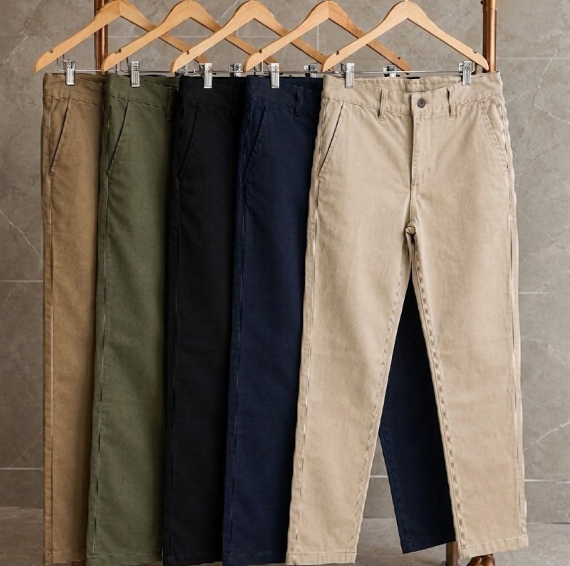 Kit 4 Calça Sarja Masculina com Lycra e Elastano