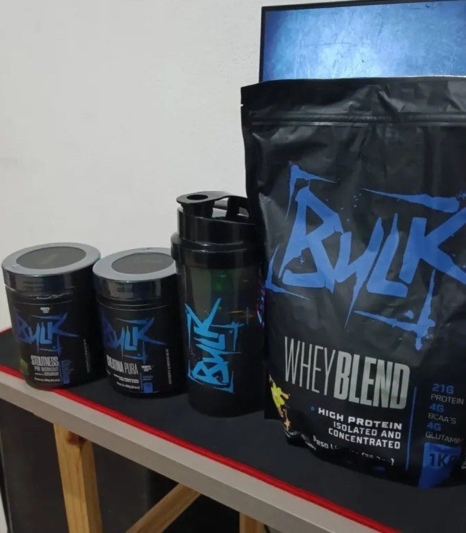 Kit Whey Protein Isolado + Creatina + Pré Treino + Shaker + Frete Grátis