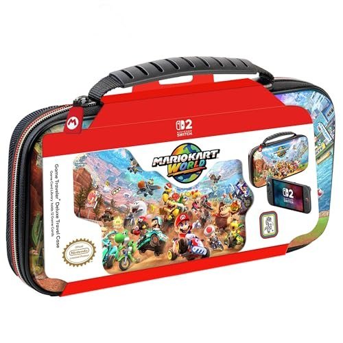 R.D.S. Industries, Inc. - Licensed Nintendo Switch 2, OLED & Nintendo Switch Systems Mario Kart Game Traveler Deluxe Travel Case