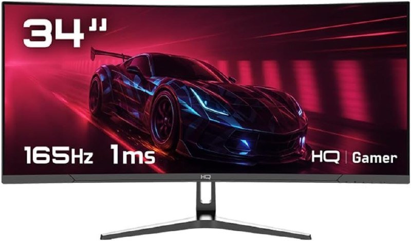 Monitor Gamer HQ 34" Curvo UltraWide QHD 165Hz 1ms