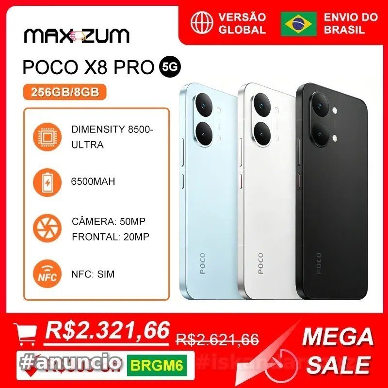 Smartphone Poco x8 PRO 5G, 256/8GB