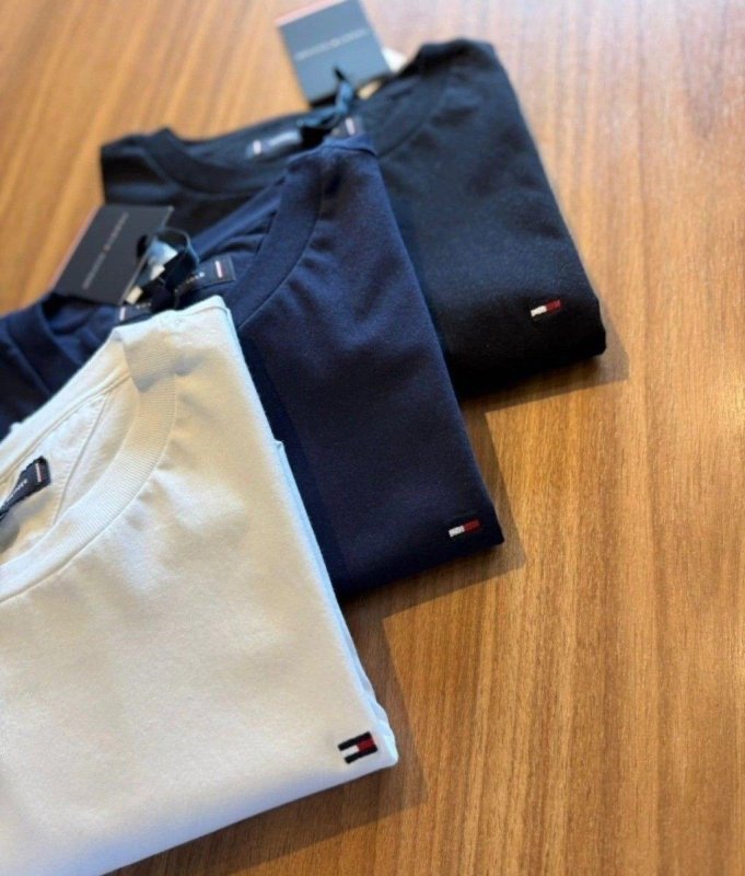 Camisetas Tommy Hilfiger Preta/marinho 2un - Original