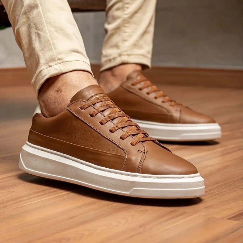 Tênis Masculino Casual Couro Legítimo Minimal Westbulls