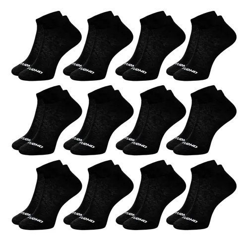 Kit 12 Pares Meia Masculina Cano Curto Soquete Algodão Duomo 12 Preto Masculina