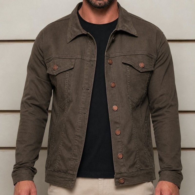 Jaqueta Masculina Sarja Jeans Slim Cores Clássicas Premium