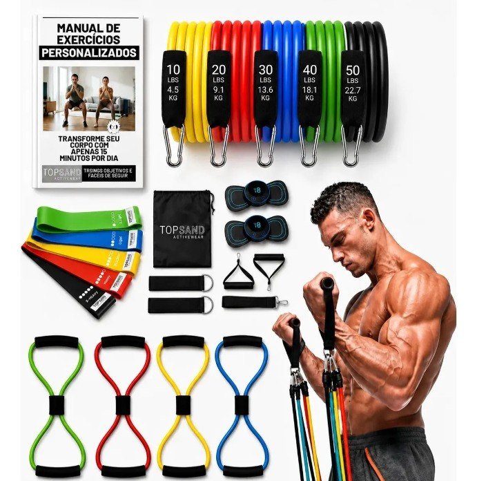Kit 20 Itens Esportivos Para Treino Em Casa Academia Fitness Funcional