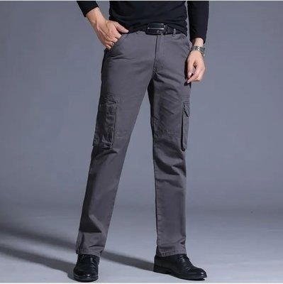 Calça Cargo Masculina Sarja Lançamento Com Bolsos