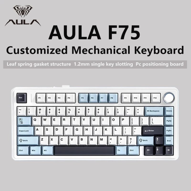 Teclado Mecânico Aula F75 Sem Fio Rgb 75%