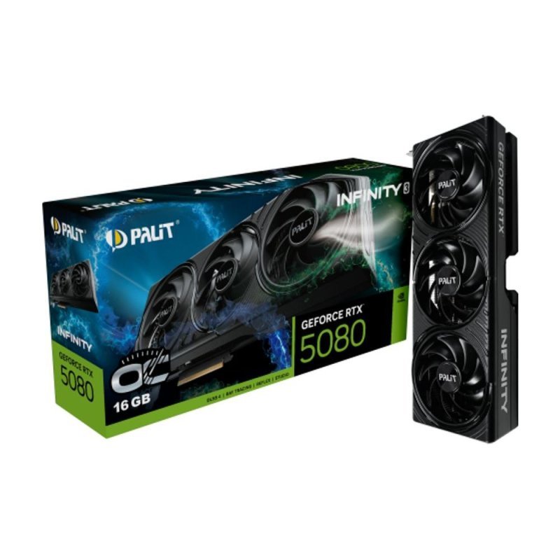 Placa de Video GeForce NVIDIA PALIT RTX 5080 16GB INFINITY 3 OC 3X - 256 BITS - HDMI/3X DP - NE75080U19T2-GB2035S