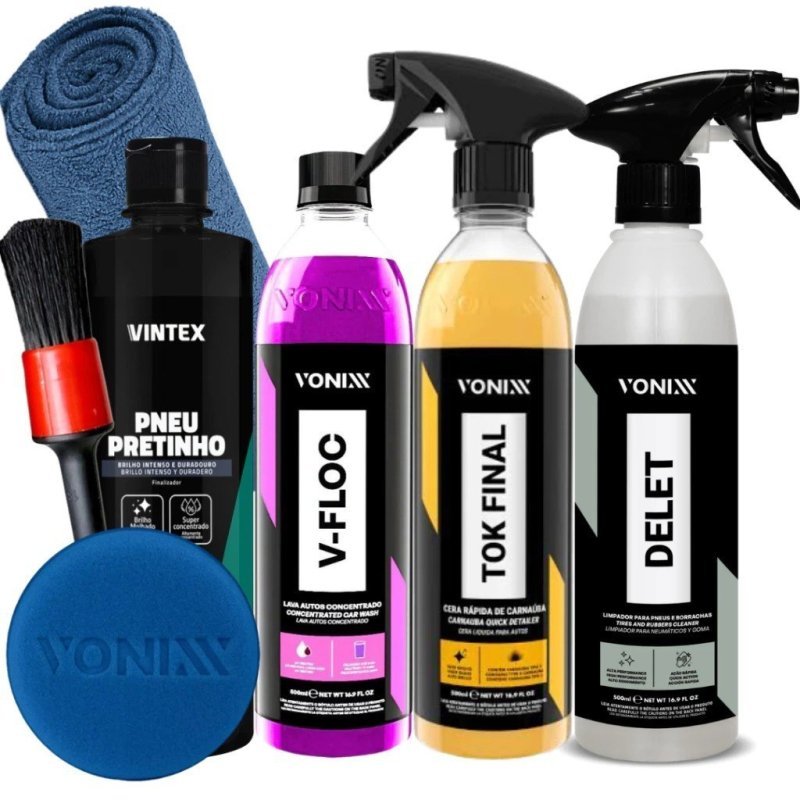 Kit Vonixx Shampoo V-Floc Cera Tok Final Vexus Pretinho Vintex