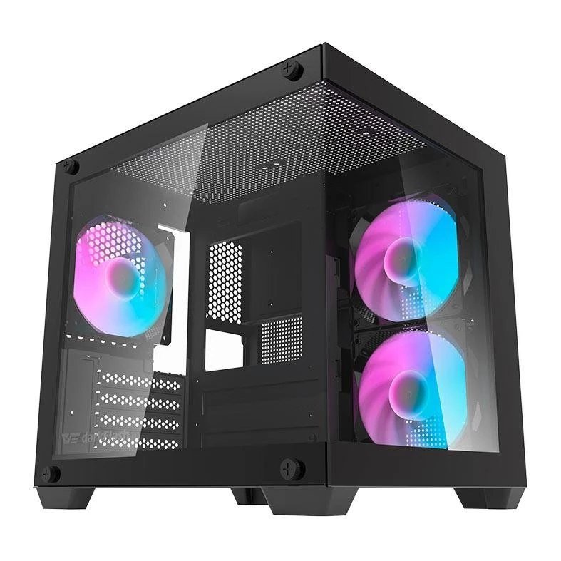 Gabinete Gamer Aquário Aigo Darkflash Korgan K275m Rainbow Mid-Tower, 3 Fans