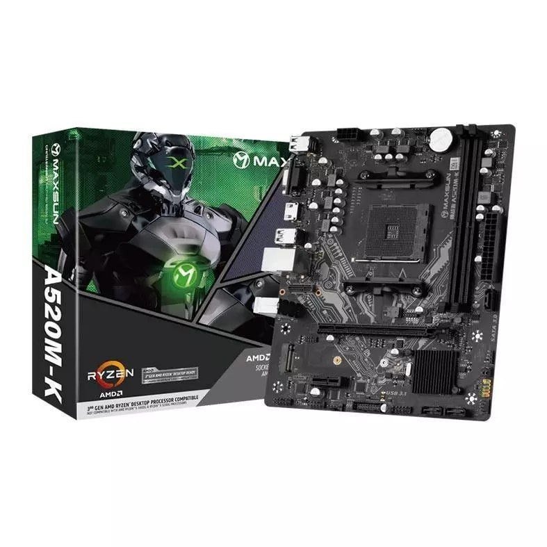 Placa Mae Maxsun Challenger A520M-K DDR4 Socket AMD AM4 M-ATX Chipset AMD A520