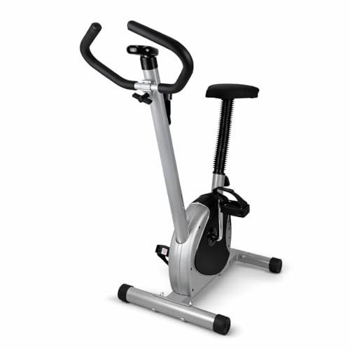 Bike Ergométrica Bicicleta Vertical Academia Com Painel Digital Prateado Premium