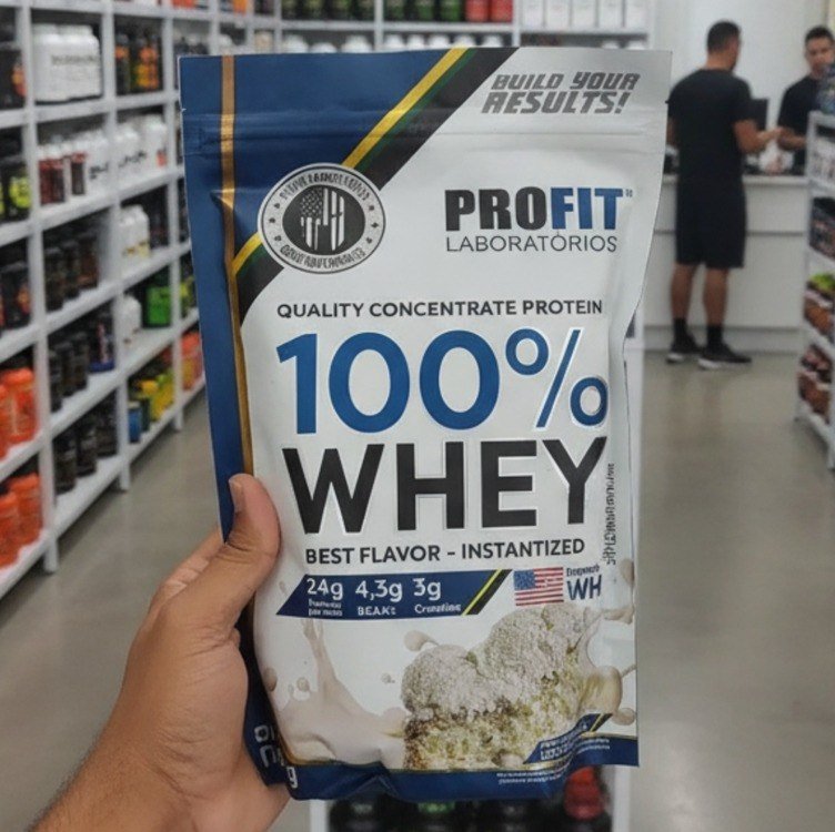 100% Whey Quality Concentrate Protein Refil 900g - Profit Sabor Leite Niño