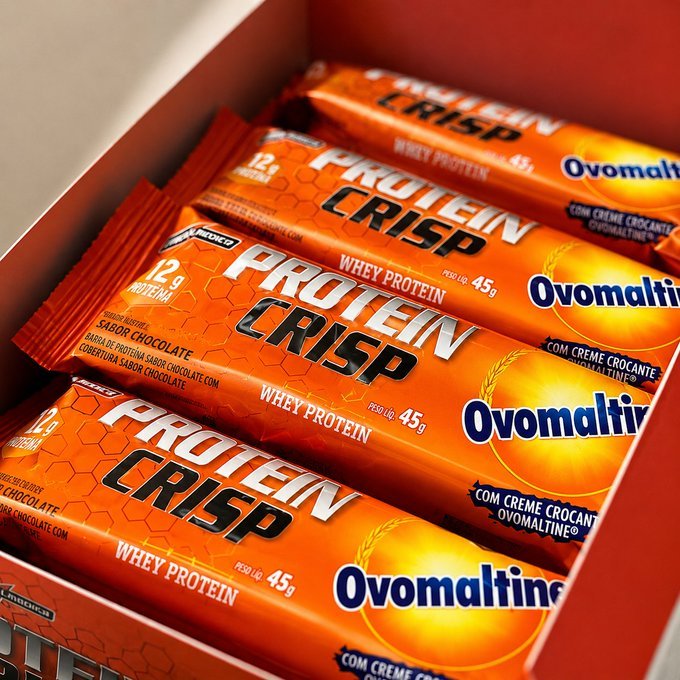 12 Barras de Proteína Crisp Bar Ovomaltine Integralmédica